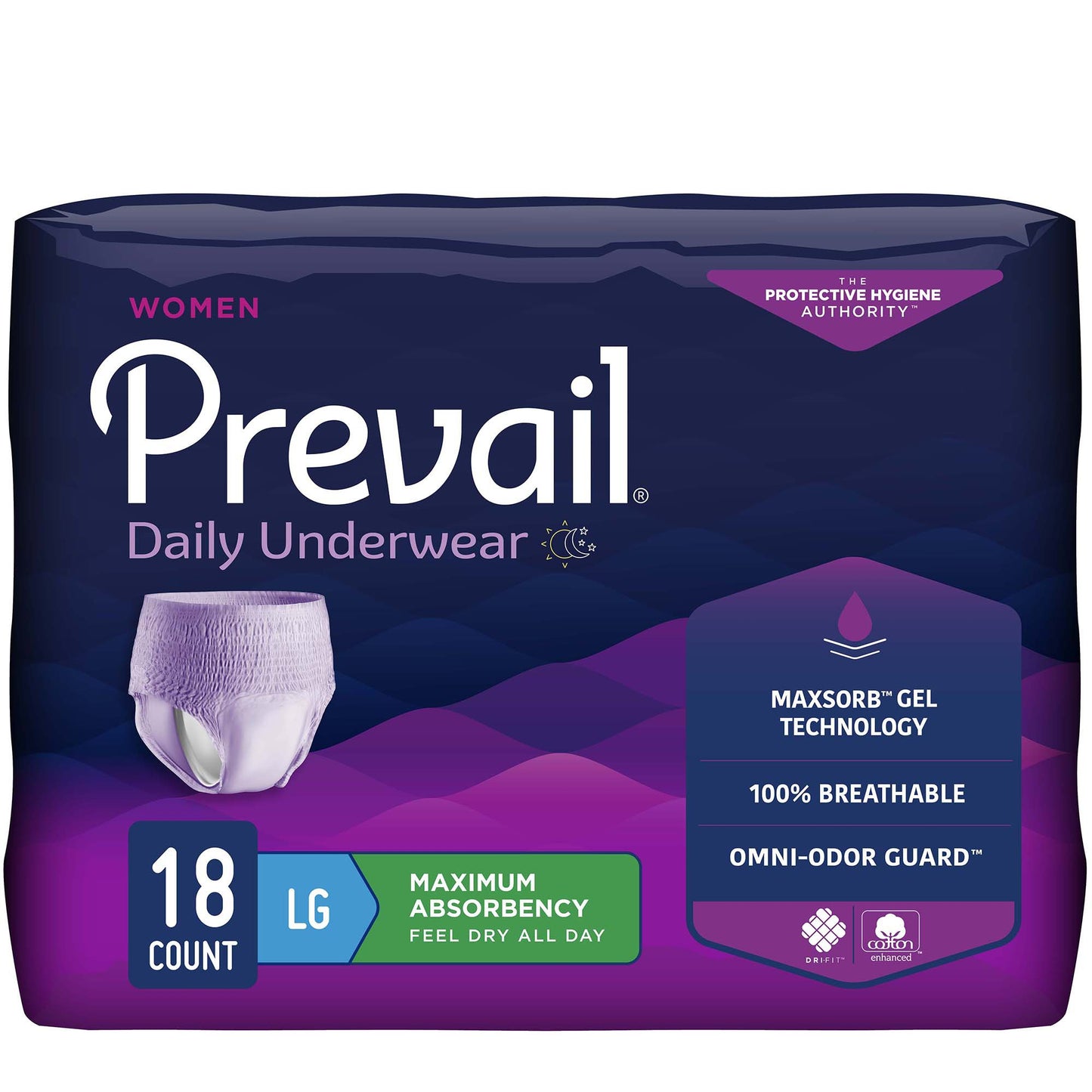 Prevail para mujeres pañales diarios, ropa interior máxima absorbente