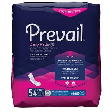 Prevail Pads Forros diarios para incontinencia de 11 pulgadas, almohadillas absorbentes moderadas