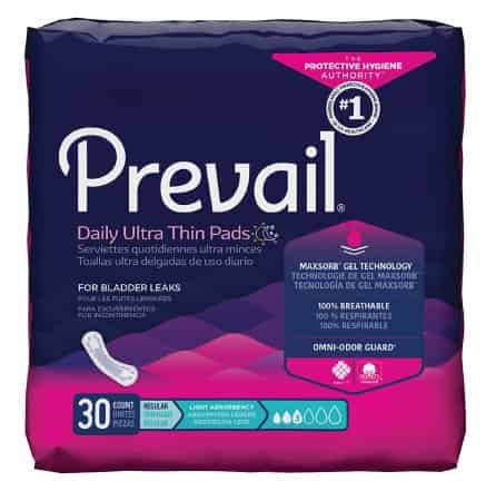 Prevail Pads Daily 9-1/4 Forros para incontinencia, absorbentes ligeros