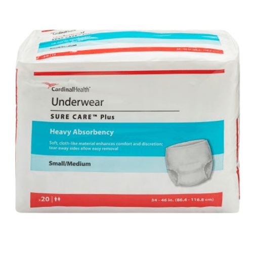 Cardinal Health Sure Care Plus protective underwear, heavy absorbency, small medium package