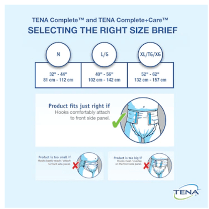 Tena Complete Briefs, Moderate Absorbent Diapers With Tabs