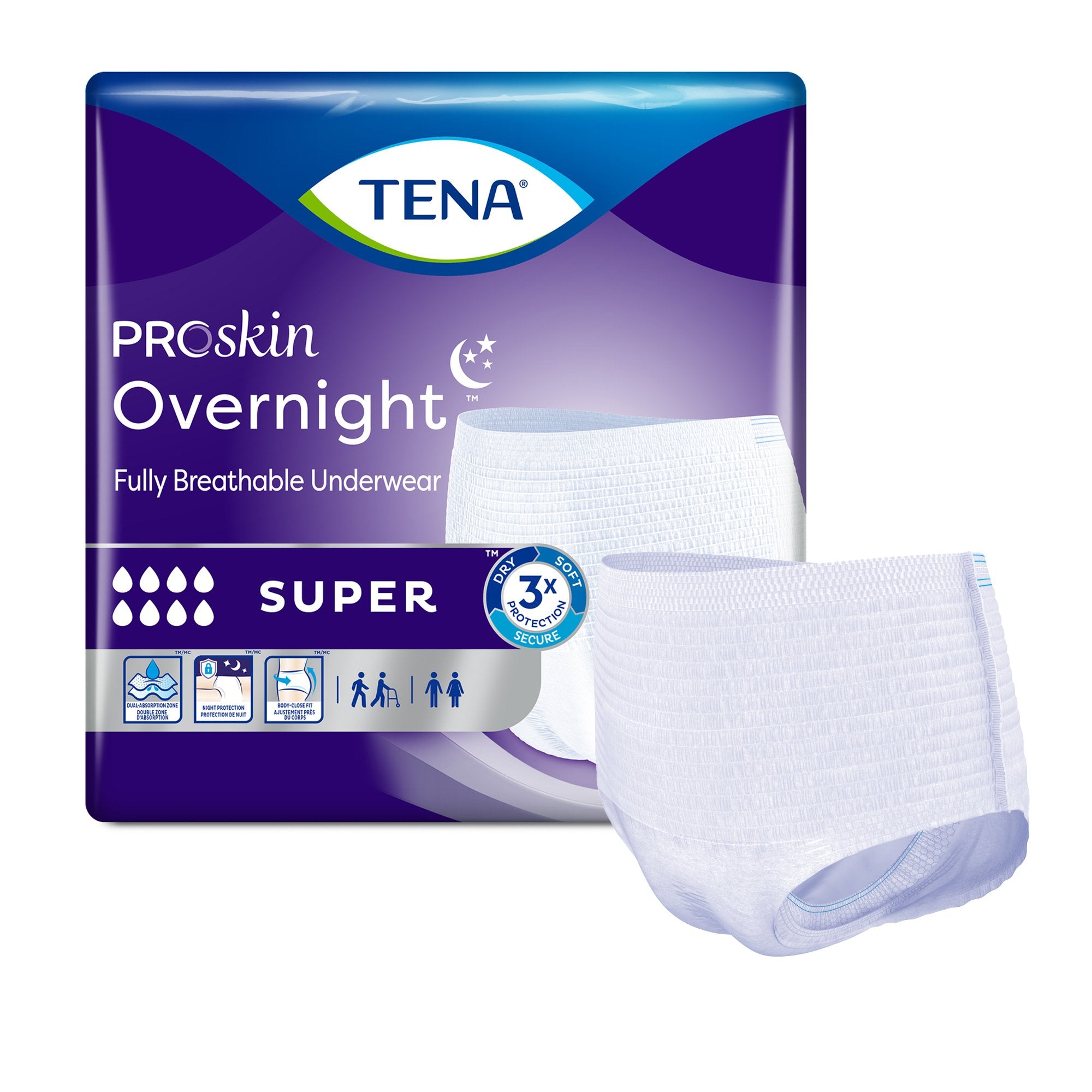 TENA ProSkin Super Overnight pull-up underwear, large size