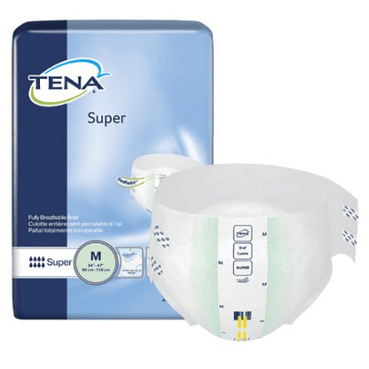 Tena Super Overnight Incontinence Briefs, máxima absorción