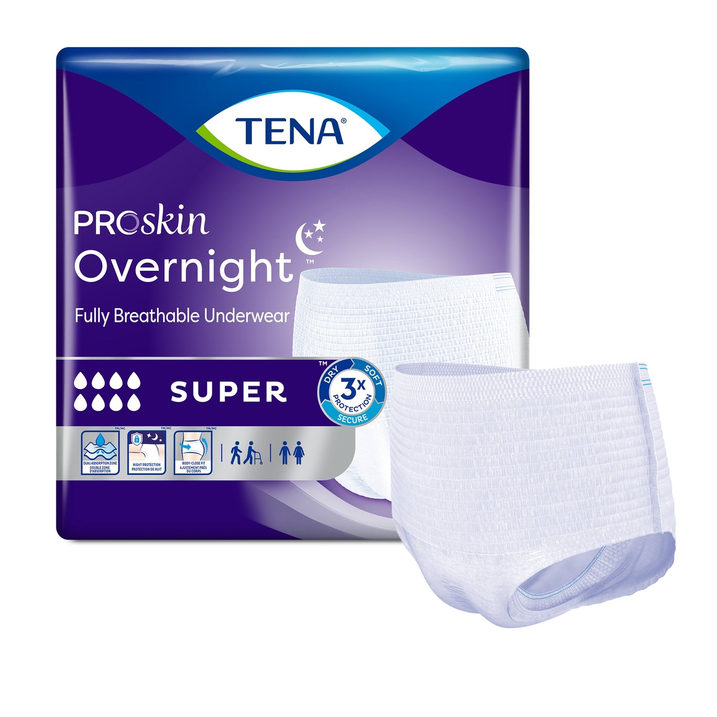 Tena ProSkin Super Overnight Pull Up, ropa interior máxima absorción
