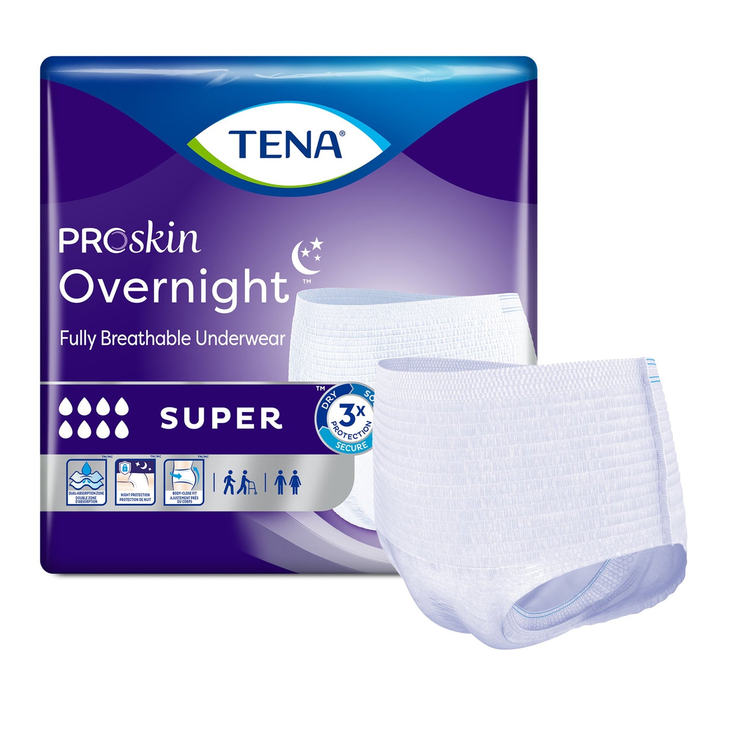 Tena ProSkin Super Overnight Pull Up, ropa interior máxima absorción