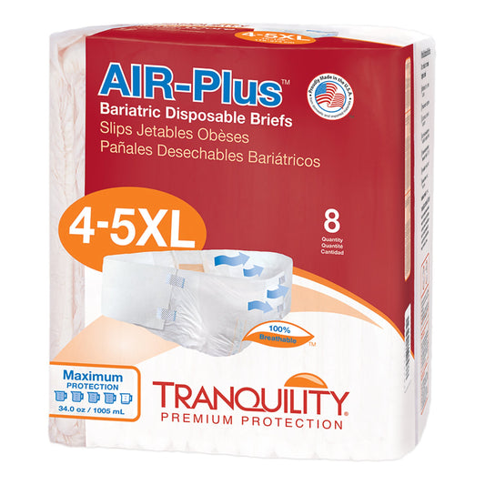 Tranquility Air Plus Bariatric 4X-5X Adult Diaper with Tabs Briefs, Heavy Absorbent
