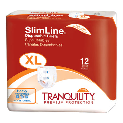 Tranquility SlimLine Briefs with Tabs – Heavy Absorbency Adult Incontinence Diapers for Overnight Use
