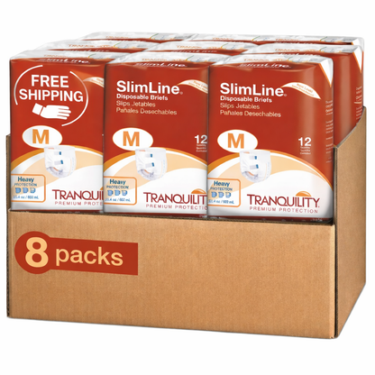 Tranquility SlimLine Briefs with Tabs – Heavy Absorbency Adult Incontinence Diapers for Overnight Use
